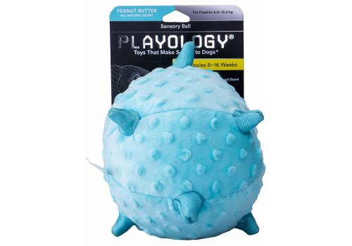 Playology Puppy Sensory Ball / Игрушка Плэйолоджи для Щенков сенсорный плюшевый мяч с ароматом арахиса Голубой