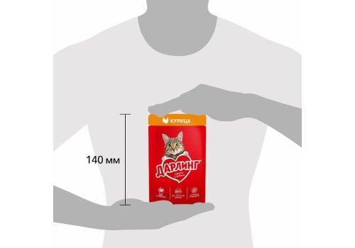 Дарлинг / Влажный корм Паучи для взрослых кошек Курица в подливе (цена за упаковку)