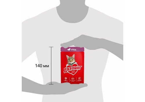 Дарлинг / Влажный корм Паучи для взрослых кошек Утка в подливе (цена за упаковку)