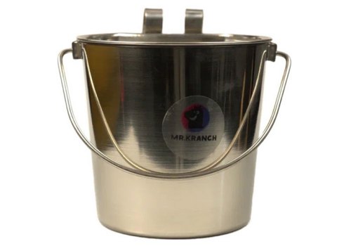 Mr.Kranch / Ведро Мистер Кранч с креплением для клеток и вольеров нержавеющая сталь