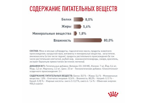 Royal Canin Gastrointestinal / Ветеринарный влажный корм (Консервы-Паучи) Роял Канин Гастроинтестинал для кошек Нарушения пищеварения (цена за упаковку)