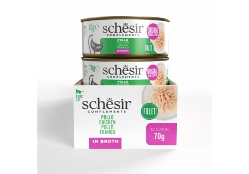 Schesir Chicken / Влажный корм Консервы Шезир для кошек Курица (цена за упаковку)