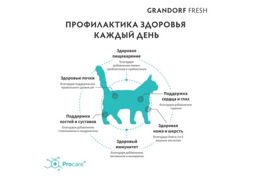 Grandorf Fresh Large Lamb & Sweet Potato / Сухой Беззерновой корм Грандорф для взрослых кошек Крупных пород Ягненок батат