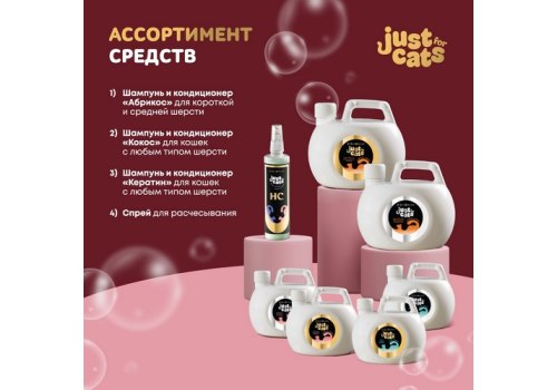 Iv San Bernard Just for cats Keratin / Восстанавливающий шампунь для кошек для любого типа шерсти