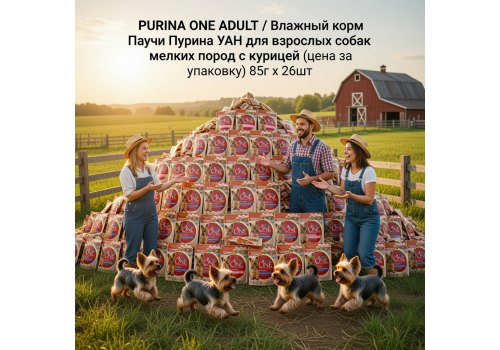 PURINA ONE ADULT / Влажный корм Паучи Пурина УАН для взрослых собак мелких пород с курицей (цена за упаковку)