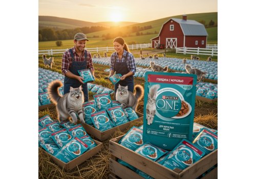 PURINA ONE ADULT / Влажный корм Паучи Пурина УАН для взрослых кошек с говядиной (цена за упаковку)