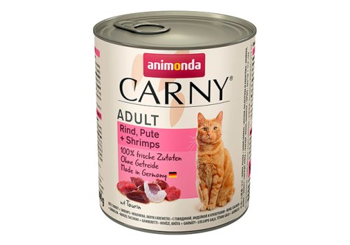 Animonda Carny Adult / Консервы Анимонда для кошек с  Говядиной Индейкой и Креветками (цена за упаковку)