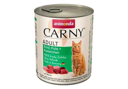 Animonda Carny Adult / Консервы Анимонда для кошек с  Говядиной Индейкой и Кроликом (цена за упаковку)