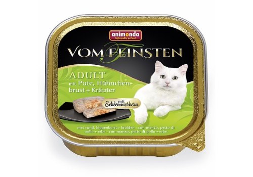 Animonda Vom Feinsten Adult / Консервы Анимонда для кошек с Индейкой, Куриной грудкой и Травами (цена за упаковку), фото 