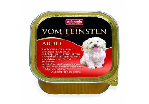 Animonda Vom Feinsten Classic / Консервы Анимонда для собак с Говядиной и Сердцем индейки (цена за упаковку), фото 
