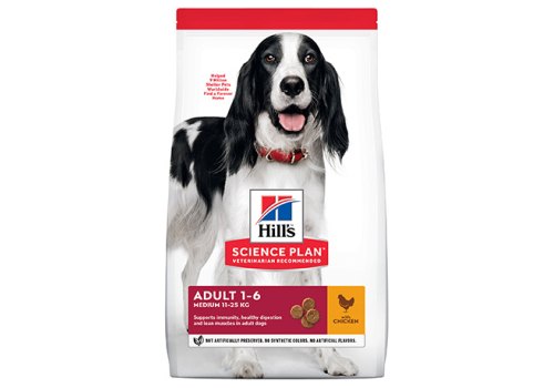 Hills Science Plan Adult 1-6 Medium Chicken / Сухой корм Хиллс для собак Средних пород Курица