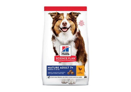 Hills Science Plan Mature Adult 7+ Medium Chicken / Сухой корм Хиллс для собак Средних пород старше 7 лет Курица