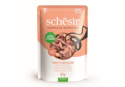 Schesir Tuna with Salmon / Влажный корм Паучи Шезир для кошек Тунец лосось (цена за упаковку)