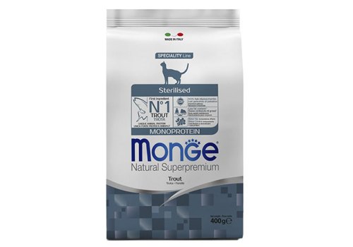 Monge Cat Monoprotein Sterilised Trout  / Сухой корм Монж Монопротеиновый для Стерилизованных кошек Форель