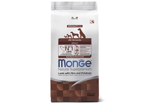 Monge Dog Monoprotein Speciality Adult Lamb & Rice / Сухой корм Монж для взрослых собак всех пород Ягненок с рисом и картофелем
