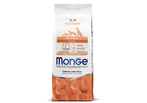 Monge Dog Monoprotein Speciality Adult Salmon & Rice / Сухой корм Монж для взрослых собак всех пород Лосось с рисом