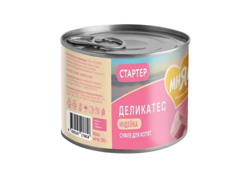 Мнямс Delicatesse Starter Влажный корм Консервы для Котят Суфле по-английски Индейка (цена за упаковку)