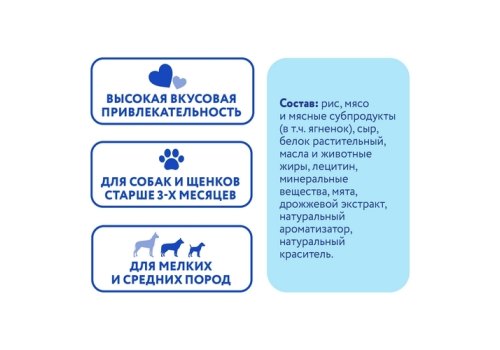 Мнямс Dental Лакомство для собак Крученые палочки с Ягненком и мятой