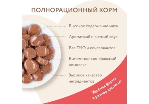 Мнямс Влажный корм Паучи для Стерилизованных кошек Кусочки в соусе с Лососем (цена за упаковку)