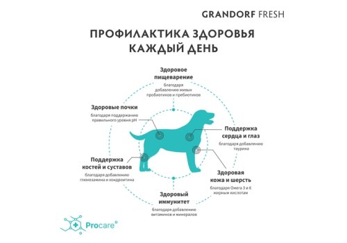 Grandorf Fresh Adult Med & Maxi Salmon & Sweet Potato / Сухой Беззерновой корм Грандорф для взрослых собак Средних и Крупных пород Лосось батат