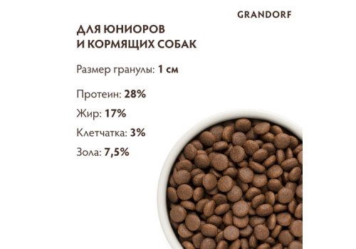 Grandorf Holistic & Hypoallergenic Junior Medium Maxi Lamb & Turkey / Сухой корм Грандорф Низкозерновой для Юниоров Средних и Крупных пород Ягненок Индейка