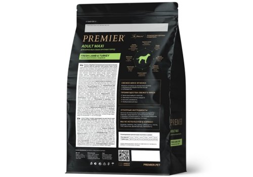 Premier Adult Maxi Fresh Lamb & Turkey / Сухой корм Премьер для взрослых собак Крупных пород Свежее мясо Ягненка с индейкой