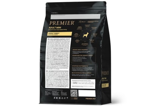 Premier Adult Mini Fresh Turkey / Сухой корм Премьер для взрослых собак Мелких пород Свежее мясо Индейки