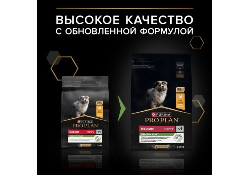 PRO PLAN HEALTHY START / Сухой корм ПРО ПЛАН для щенков средних пород с курицей, фото 
