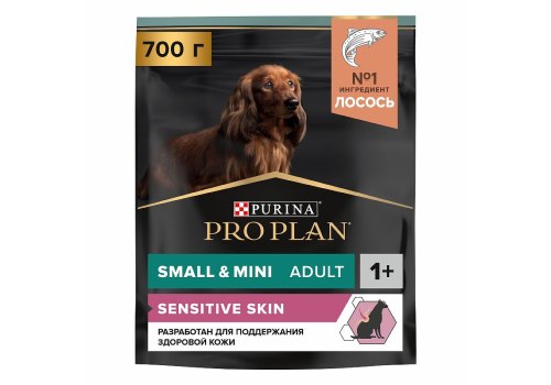 PRO PLAN SENSITIVE SKIN / Сухой корм ПРО ПЛАН для взрослых собак мелких пород при чувствительной коже с лососем, фото 