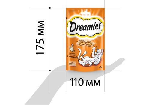 Dreamies / Лакомство Дримис для кошек Подушечки с Курицей