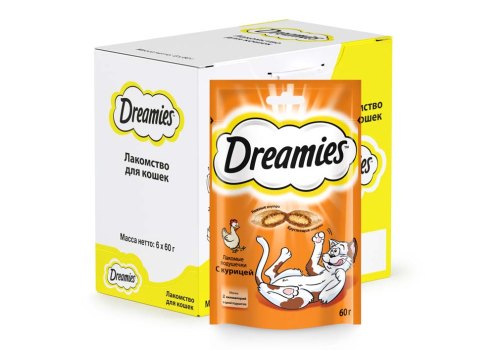 Dreamies / Лакомство Дримис для кошек Подушечки с Курицей