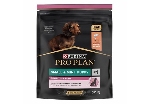 PRO PLAN SENSITIVE SKIN / Сухой корм ПРО ПЛАН для щенков мелких и карликовых пород с Чувствительной кожей с Лососем