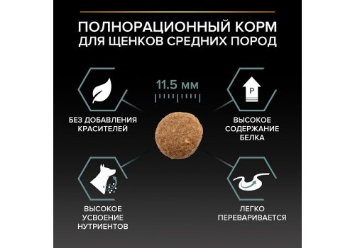 PRO PLAN OPTI DIGEST / Сухой корм ПРО ПЛАН для щенков средних пород при чувствительном пищеварении с ягненком