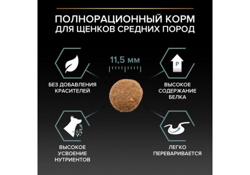 PRO PLAN OPTI DIGEST / Сухой корм ПРО ПЛАН для щенков средних пород при чувствительном пищеварении с ягненком