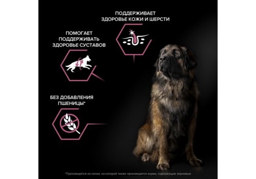 PRO PLAN OPTI DERMA / Сухой корм ПРО ПЛАН для взрослых собак крупных пород с мощным телосложением при чувствительной коже с лососем