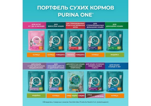 PURINA ONE STERILISED / Сухой корм Пурина УАН для взрослых стерилизованных кошек с лососем