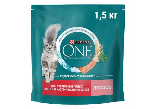 PURINA ONE STERILISED / Сухой корм Пурина УАН для взрослых стерилизованных кошек с лососем, фото 