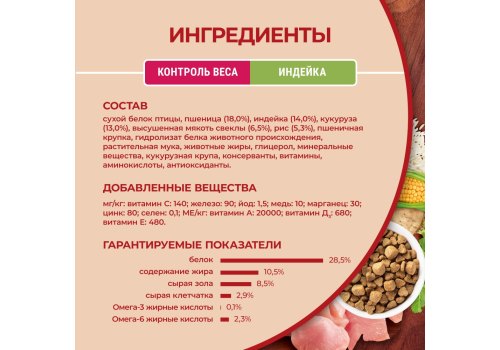 PURINA ONE MINI / Сухой корм Пурина УАН для взрослых собак мелких пород при склоннности к набору веса с индейкой