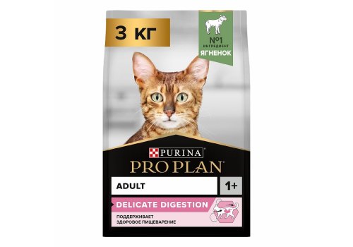 PRO PLAN DELICATE / Сухой корм ПРО ПЛАН для взрослых кошек при чувствительном пищеварении с ягненком