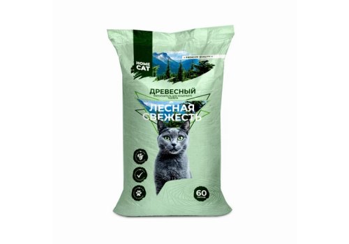 Homecat / Древесный наполнитель Хоумкэт для кошачьего туалета Мелкие гранулы