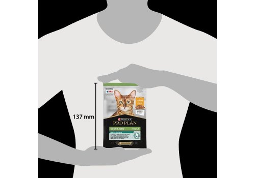 PRO PLAN STERILISED / Влажный корм Паучи ПРО ПЛАН для взрослых стерилизованных кошек с курицей в соусе (цена за упаковку)