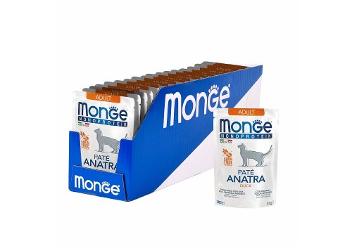 Monge Monoprotein Adult Duck / Влажный корм Паучи Монж для взрослых кошек Утка (цена за упаковку)