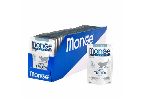 Monge Monoprotein Kitten Trout / Влажный корм Паучи Монж для Котят Форель (цена за упаковку)