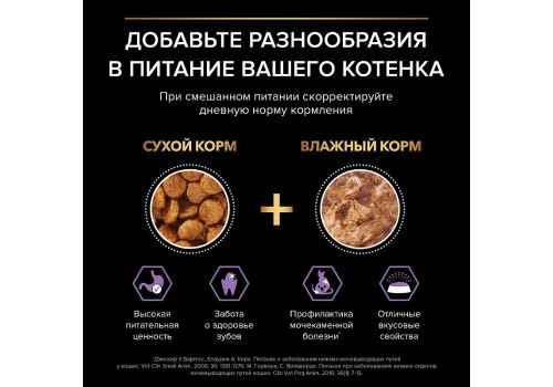 PRO PLAN KITTEN / Влажный корм Паучи ПРО ПЛАН для котят с индейкой в соусе (цена за упаковку)