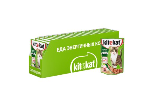 Kitekat / Паучи Китикет для кошек Нежный Кролик в соусе (цена за упаковку)