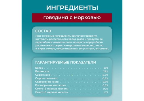 PURINA ONE STERILISED / Влажный корм Паучи Пурина УАН для взрослых стерилизованных кошек с говядиной (цена за упаковку)