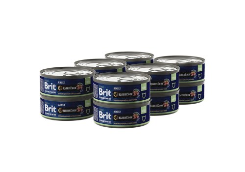 Brit Premium by Nature Adult / Консервы Брит для взрослых кошек Цыпленок (цена за упаковку)