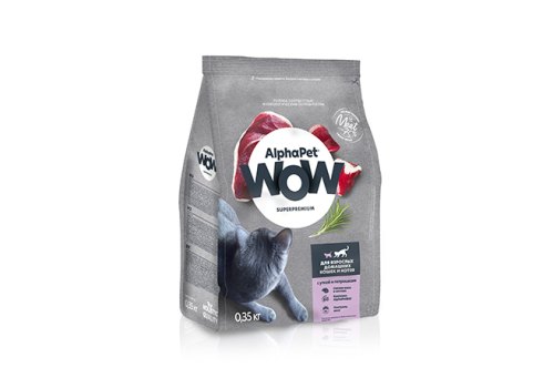 AlphaPet Wow Superpremium / Сухой корм АльфаПет для Домашних кошек Утка потрошки