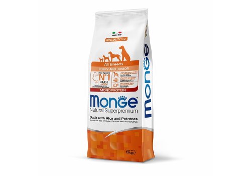 Monge Puppy and Junior Speciality Line Monoprotein All Breeds Duck rice potatoes / Сухой корм Монж для Щенков всех пород Утка с рисом и картофелем