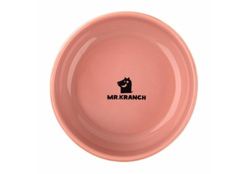 Mr.Kranch / Миска фарфоровая Мистер Кранч для собак и кошек Тропики Розовая